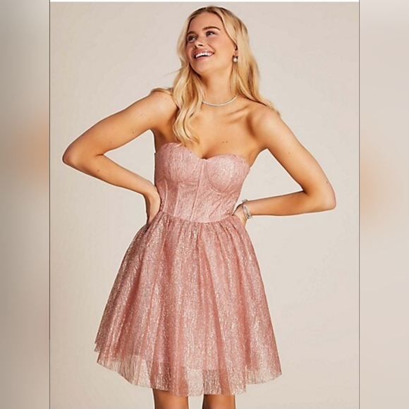 le chateau Dresses & Skirts - Le Chateau  Bustier Mini Fit and Flare Sparkly Dress XS